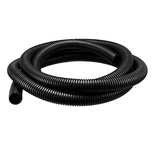 uxcell 3 M 23 x 28.5 mm PP Flexible Corrugated Conduit Tube for Garden,Office Black