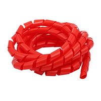 Aexit 19mm Dia Electrical equipment Flexible Spiral Tube Cable Wire Wrap Computer Manage Cord Red 4M Length