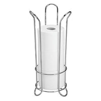 iDesign Classico Metal Toilet Tissue Roll Reserve Organizer for Bathroom, Compact Organizer, Holds 3 Rolls of Toilet Paper, Chrome