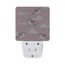 Load image into Gallery viewer, Naanle Set of 2 Unicorns Rainbow Cloud Stars Auto Sensor LED Dusk to Dawn Night Light Plug in Indoor for Adults
