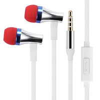 Premium Sound Earbuds Hands-free Earphones w Mic Metal Headphones Headset In-Ear Wired [3.5mm] [White] for Verizon HTC Desire 530 - Verizon HTC Desire 612 - Verizon HTC Desire 626s