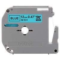 Brother Tape Cartridge 0.5IN Wide, Non-laminated Black On Blue ( M531 )