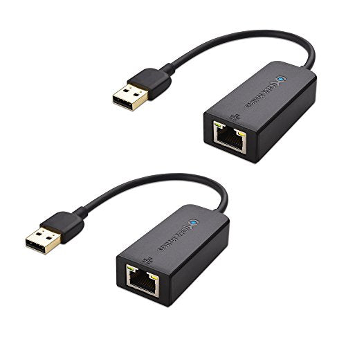 Cable Matters 2-Pack USB to Ethernet Adapter Supporting 10/100 Mbps Ethernet Network in Black