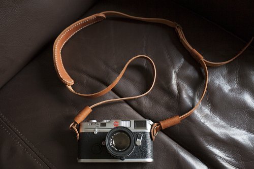 Handmade Genuine Real Leather Camera Strap Neck Strap for Film Camera Evil Camera Brown 01-043