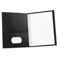 Sparco 71441 2-Pocket Folders,w/Fasteners,1/2-Inch Cap,Letter,25BX,Black