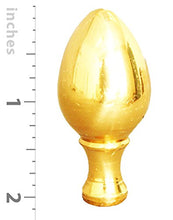 Load image into Gallery viewer, Royal Designs Egg Lamp Finial for Lamp Shade, 2.25 Inch, Polished Brass
