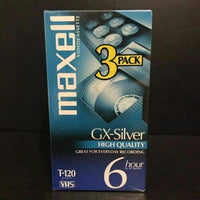 Maxell GX-Silver VHS Video Tape, 120 VHS, 3 pack (214048)