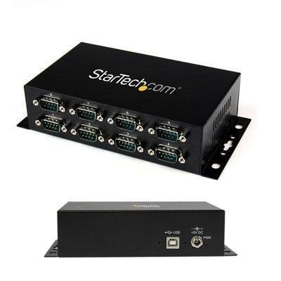 Startech.Com 8 Port Usb To Db9 Rs232 Serial Adapter Hub - Industrial Din Rail And Wall Mountable 