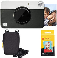 Kodak Printomatic Instant Camera (Black) Basic Bundle + Zink Paper (20 Sheets) + Deluxe Case