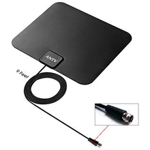 Load image into Gallery viewer, ANTV 30 Miles Long Range HDTV Antenna with Table Stand, 10ft High Performance Coaxial Cable, Ultra Thin Designed by USA, Crystal Clear Quality, Black, 1-Pack
