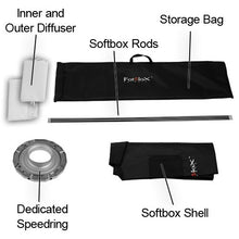 Load image into Gallery viewer, Fotodiox Pro 24&quot;X80&quot; Softbox Plus Grid/Eggcrate For Studio Strobe/Flash With Soft Diffuser And Dedic
