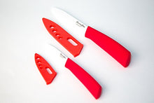 Load image into Gallery viewer, CusineStar Ceramic Knife Set with Plastic Sheaths, 2 Pieces
