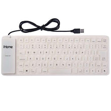 Load image into Gallery viewer, iHome Flexible Portable Travel USB Enabled Keyboard for Windows and Mac White
