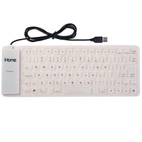 iHome Flexible Portable Travel USB Enabled Keyboard for Windows and Mac White