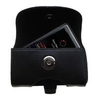 Gomadic Designer Black Leather iRiver E100 Belt Carrying Case  Includes Optional Belt Loop and Removable Clip
