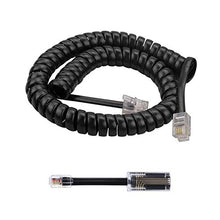 Load image into Gallery viewer, Telephone Cord Detangler,AIMIJIA Black Coiled Telephone Handset Cord 6 Ft Uncoiled(1.1 Ft Coiled) and (Handset Cord+Detangler)
