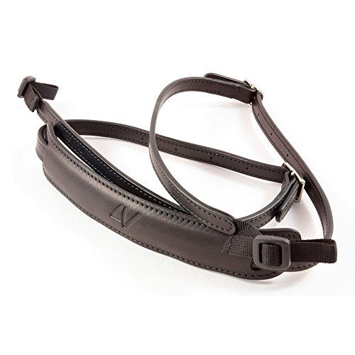 4V Design Lusso Tuscany Leather Slim Handmade Leather Camera Strap w/Universal Fit Kit, Black/Black (2SP01BVV0909)