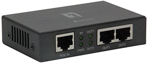 LevelOne 10160506 PoE Repeater, 2 PoE Outputs, POR-0103 (PoE Repeater, 2 PoE Outputs, 802.3at/af PoE, Network Repeater, 100 m, 10/100Base-T(X), IEEE 802.3,IEEE)
