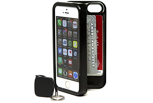iPhone 6/6s Case & Wallet - Card/ID Holder with Bluetooth Tracker Black by New Wallet