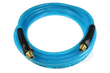 Load image into Gallery viewer, Coilhose Pneumatics PFE60506T Flexeel Reinforced Polyurethane Air Hose, 3/8-Inch ID, 50-Foot Length with (2) 3/8-Inch MPT Reusable Strain Relief Fittings, Transparent Blue
