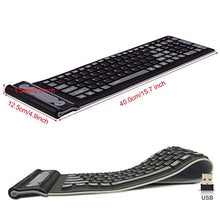 Load image into Gallery viewer, Ouleevii 2.4G Wireless Keyboard Waterproof Folding Silicone107-Key Mute Gaming Keyboard with USB Receiver for Notebook Desktop Laptops PC
