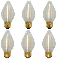 Royal Designs, Inc. Silk Wrapped Torpedo Shaped LED Light Bulb, E26 Medium Brass Base, 130V, 40 Watt Replacement (4W LED), Set of 6