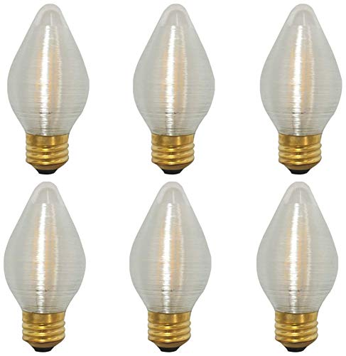 Royal Designs, Inc. Silk Wrapped Torpedo Shaped LED Light Bulb, E26 Medium Brass Base, 130V, 40 Watt Replacement (4W LED), Set of 6