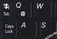 Netbook Spanish Latin American Keyboard Stickers Black Background for Mini LAPTOPS