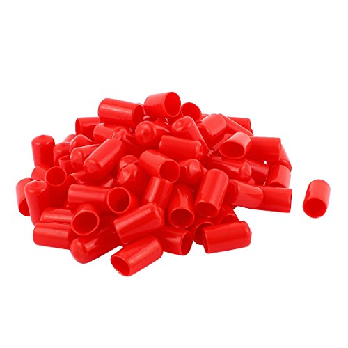 Aexit 100pcs Rubber Wiring & Connecting 11mm Inner Dia Vinyl End Cap Wire Cable Tube Heat-Shrink Tubing Cover Protector