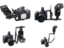 Load image into Gallery viewer, Fotga Dual-L Universal Adjustable Metal Flash Bracket for Canon Nikon DSLR Cameras Speedlite Flash Photography DIY
