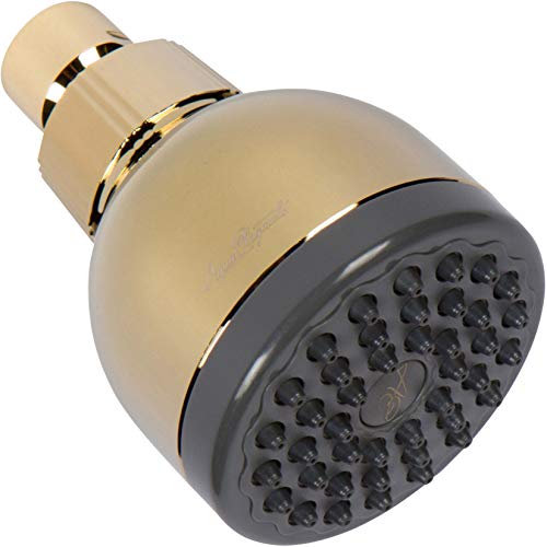 Low Water Pressure Shower Heads - Best High Pressure Boosting Wall Mount Showerhead - Indoor And Outdoor Modern Bath Spa Head - Polished Brass