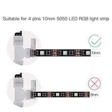 Load image into Gallery viewer, T Shape 4 Pins Connector 10-pack JACKYLED 10mm Solderless Connector 12V 72W Clips for 5050 3528 SMD RGB Fireproof Material LED Strip Lights Connectors (32Pcs clips)
