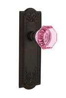 Nostalgic Warehouse 724643 Meadows Plate Privacy Waldorf Pink Door Knob in Oil-Rubbed Bronze, 2.375