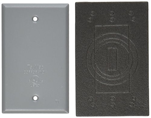 TayMac BC100S Weatherproof Metallic Device Cover, Blank, Single Gang, Gray