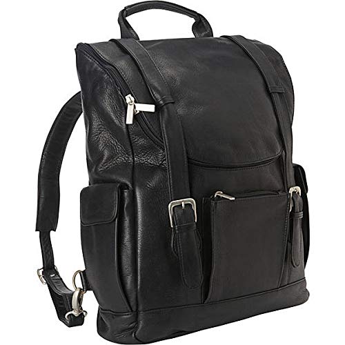 Le Donne Leather Classic Laptop Backpack (Black)