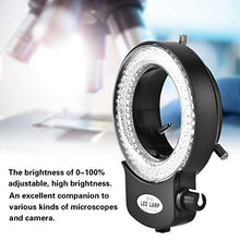 Load image into Gallery viewer, Akozon Microscope LED Light, Microscope Camera 144 LED Beads Light Source Brightness Adjustable Ring Lamp for Stereo Microscope &amp; Camera (Black)
