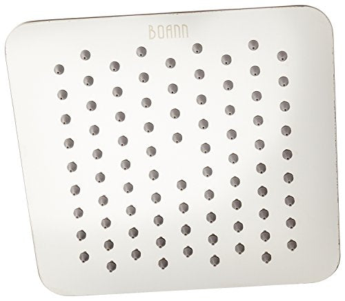 BOANN BNSH8S  7.87-Inch Ultra Thin Stainless Square Rainfall Shower Head, Mirrored Finish