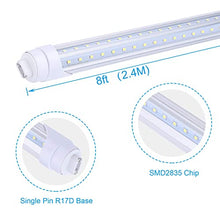 Load image into Gallery viewer, FALANFA 8ft R17D Rotatable HO Base led Tube Light 65W,270 Degree V Shaped LED Chip Bulbs,T8 6000K Cool White,Clear Cover,85V-265V,Dual-Ended Powered(Pack of 4
