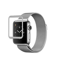 Load image into Gallery viewer, Josi Minea 3D Curved Tempered Glass iWatch Screen Protector with Edge to Edge Coverage Anti-Scratch HD Ballistic LCD Cover Shield Guard Compatible with Apple Watch Series 2 [ 42mm - Silver ]
