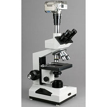 Load image into Gallery viewer, AmScope T400B Compound Trinocular Microscope, WF10x and WF20x Eyepieces, 40X-2000X Magnification, Brightfield, Halogen Illumination with Rheostat, Abbe Condenser, Double-Layer Mechanical Stage, Slidin
