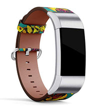 Load image into Gallery viewer, Replacement Leather Strap Printing Wristbands Compatible with Fitbit Charge 3 / Charge 3 SE - Colorful Betta Fish Pattern

