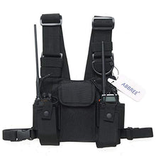 Load image into Gallery viewer, Abbree Front Pack Pouch Holster Vest Rig Chest Bag Carry Case for Baofeng Two Way Radio UV-5R BF-F8HP UV-82 TYT Motorola Midland (Black)
