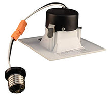 Load image into Gallery viewer, NICOR Lighting 3 inch White Square LED Recessed Downlight in 4000K (DQR3-10-120-4K-WH-BF)
