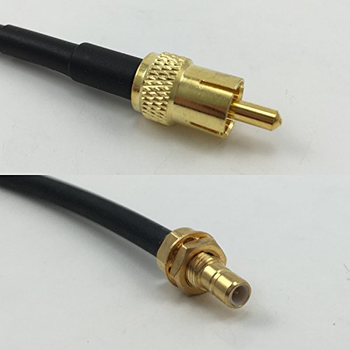 12 inch RG188 RCA MALE to SMB MALE BULKHEAD Pigtail Jumper RF coaxial cable 50ohm Quick USA Shipping