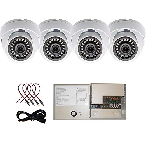 Evertech 4X CCTV Security Camera HD 1080p AHD TVI CVI Night Vision Outdoor Indoor w/ Power Supply