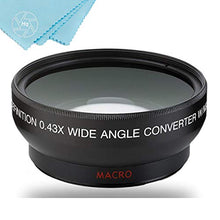Load image into Gallery viewer, 58mm .43X Wide Angle Lens for Canon Rebel T3, T3i, T5, T5i, T6, T6i, T7i, EOS 80D, EOS 77D Cameras with Canon EF-S 18-55mm f/3.5-5.6 is II, is STM Lens
