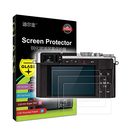 3-Pack Tempered Glass LCD Screen Protector Compatible with Leica CL/C-Lux/V-Lux5/D-Lux7 Panasonic LX100II FZ80 ZS80 ZS200 TZ200 ZS70 TZ90 Digital Camera