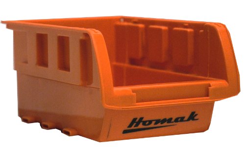 Homak Single Plastic Individual Bin, Orange, Small