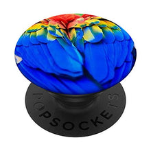 Load image into Gallery viewer, Beautiful Colorful Parrot Feather Gift Macaw Blue Yellow Red PopSockets PopGrip: Swappable Grip for Phones &amp; Tablets
