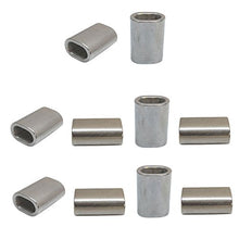 Load image into Gallery viewer, DBM IMPORTS 10 Pc Marine Stainless Steel 5/16&quot; Oval Crimping Sleeve Wire Rope Cable Clip Tube Fitting Connector
